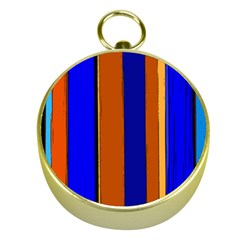 Abstract Blue And Orange 930 Gold Compasses