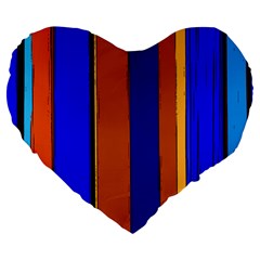 Abstract Blue And Orange 930 Large 19  Premium Flano Heart Shape Cushions