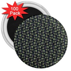 Robot Skull Extreme Close Up 3  Magnets (100 Pack) by dflcprintsclothing