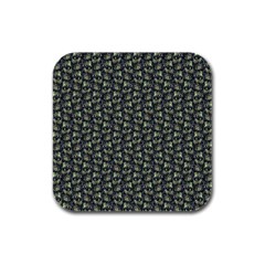 Robot Skull Extreme Close Up Rubber Square Coaster (4 Pack) by dflcprintsclothing