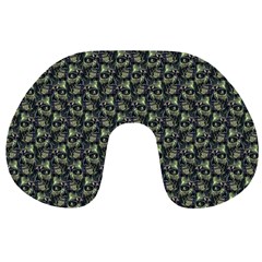 Robot Skull Extreme Close Up Travel Neck Pillow by dflcprintsclothing