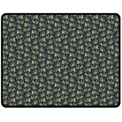 Robot Skull Extreme Close Up Double Sided Fleece Blanket (medium) 