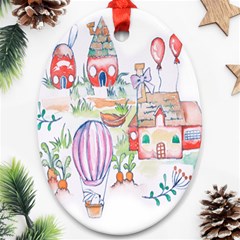 Easter Village  Ornament (Oval)