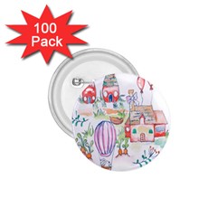 Easter Village  1.75  Buttons (100 pack) 