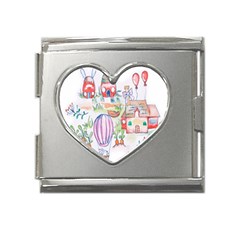 Easter Village  Mega Link Heart Italian Charm (18mm) by ConteMonfrey