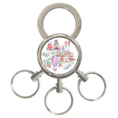 Easter Village  3-ring Key Chain by ConteMonfrey