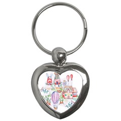 Easter Village  Key Chain (heart) by ConteMonfrey