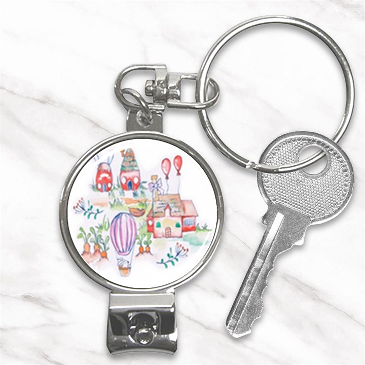 Easter Village  Nail Clippers Key Chain