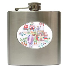 Easter Village  Hip Flask (6 oz)