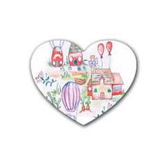 Easter Village  Rubber Coaster (heart)