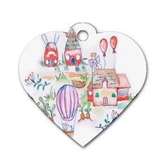 Easter Village  Dog Tag Heart (Two Sides)