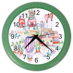 Easter Village  Color Wall Clock by ConteMonfrey