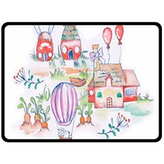 Easter Village  Fleece Blanket (large)  by ConteMonfrey