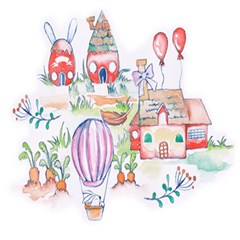 Easter Village  Play Mat (square) by ConteMonfrey