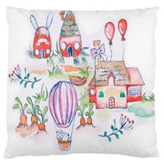 Easter Village  Large Cushion Case (one Side) by ConteMonfrey