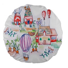 Easter Village  Large 18  Premium Round Cushions