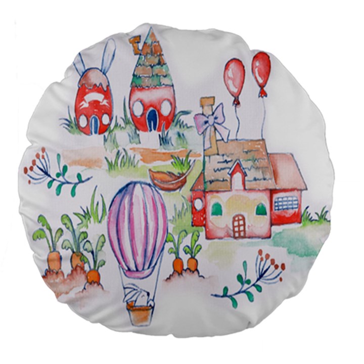 Easter Village  Large 18  Premium Round Cushions