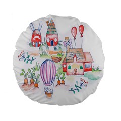 Easter Village  Standard 15  Premium Flano Round Cushions by ConteMonfrey