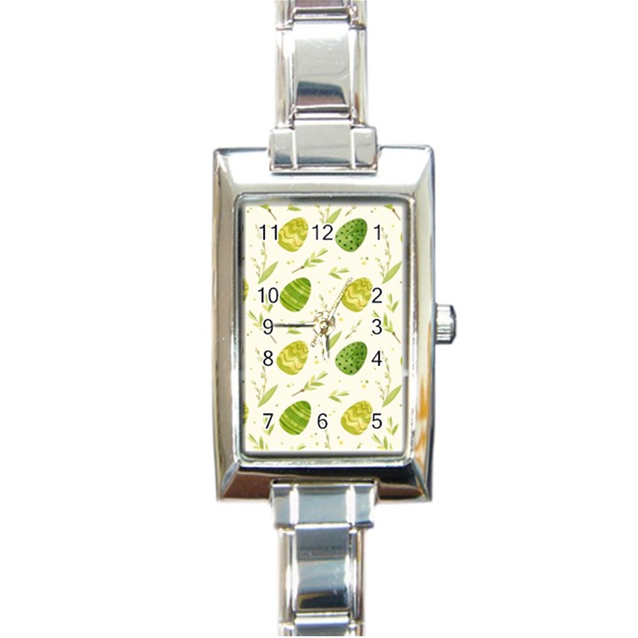 Easter Green Eggs  Rectangle Italian Charm Watch