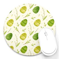 Easter Green Eggs  Round Mousepad by ConteMonfrey