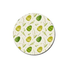 Easter Green Eggs  Rubber Round Coaster (4 Pack) by ConteMonfrey