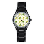 Easter Green Eggs  Stainless Steel Round Watch Front