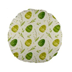 Easter Green Eggs  Standard 15  Premium Flano Round Cushions by ConteMonfrey