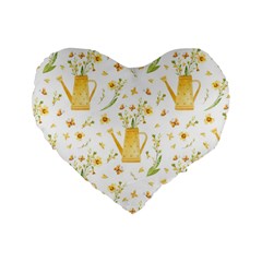 Easter Garden   Standard 16  Premium Heart Shape Cushions by ConteMonfrey