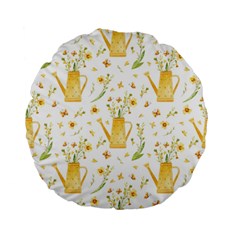 Easter Garden   Standard 15  Premium Flano Round Cushions by ConteMonfrey