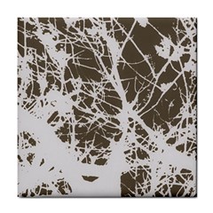 Botanical Motif Drawing Design Tile Coaster