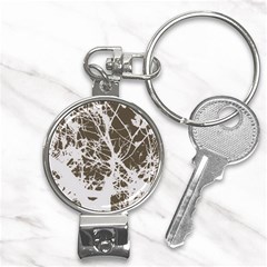 Botanical Motif Drawing Design Nail Clippers Key Chain