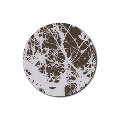 Botanical Motif Drawing Design Rubber Round Coaster (4 Pack) by dflcprintsclothing