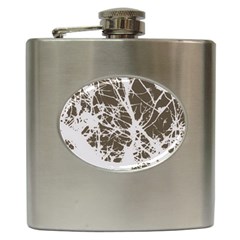 Botanical Motif Drawing Design Hip Flask (6 Oz) by dflcprintsclothing