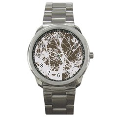 Botanical Motif Drawing Design Sport Metal Watch by dflcprintsclothing