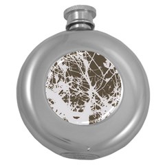 Botanical Motif Drawing Design Round Hip Flask (5 Oz) by dflcprintsclothing