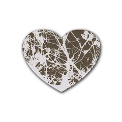 Botanical Motif Drawing Design Rubber Coaster (heart)