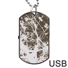 Botanical Motif Drawing Design Dog Tag Usb Flash (one Side) by dflcprintsclothing