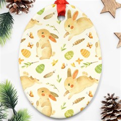 Cute Rabbits - Easter Spirit  Ornament (oval) by ConteMonfrey