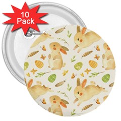 Cute Rabbits - Easter Spirit  3  Buttons (10 Pack)  by ConteMonfrey