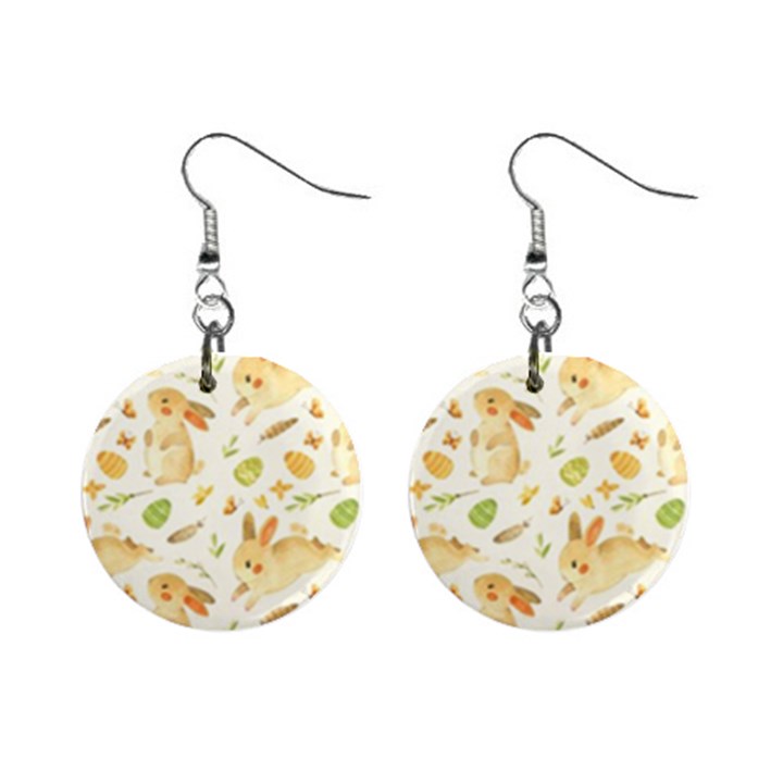 Cute Rabbits - Easter Spirit  Mini Button Earrings