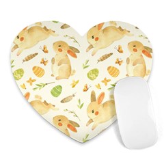 Cute Rabbits - Easter Spirit  Heart Mousepad by ConteMonfrey