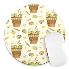 Plant Pot Easter Round Mousepad by ConteMonfrey