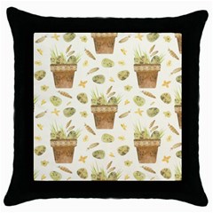 Plant Pot Easter Throw Pillow Case (black) by ConteMonfrey