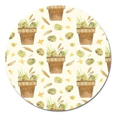 Plant Pot Easter Magnet 5  (round) by ConteMonfrey