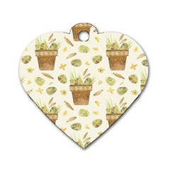 Plant Pot Easter Dog Tag Heart (two Sides) by ConteMonfrey