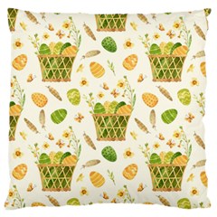 Easter Eggs   Large Cushion Case (one Side) by ConteMonfrey