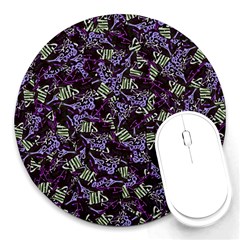 Abstract Collage Random Pattern Round Mousepad