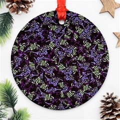 Abstract Collage Random Pattern Ornament (round) by dflcprintsclothing