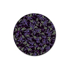 Abstract Collage Random Pattern Rubber Round Coaster (4 Pack)