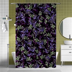 Abstract Collage Random Pattern Shower Curtain 48  X 72  (small)  by dflcprintsclothing